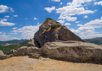 Castelmezzano (Italy) - A little altitude village, dug into the rock in the natural park of the Dolomiti Lucane, Basilicata region, famous also for the spectacular 