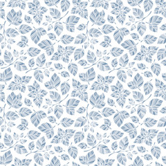 Hand drawn vector seamless pattern with mint leaves