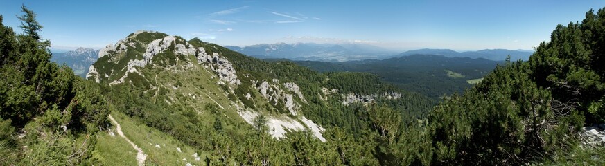 Fototapeta na wymiar summit of Debela pec mountain in Triglav national park in Julian Alps in Slovenia
