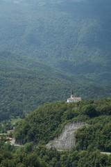 Fototapeta na wymiar italian charnel-house form the World War I above Kobarid in Julian Alps in Slovenia