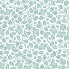 Fototapeta premium Hand drawn vector seamless pattern with mint leaves