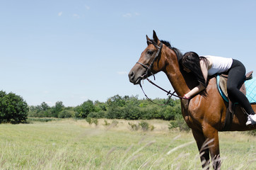 Obraz premium woman loving her hourse