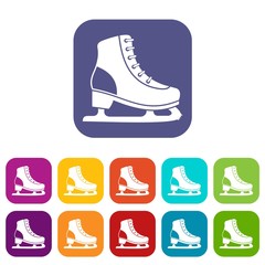 Ice skate icons set