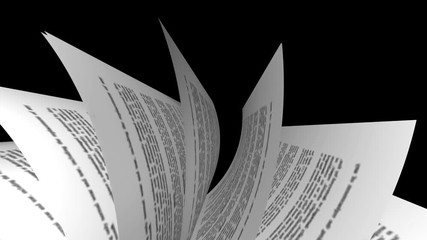 Bible pages turning on black background