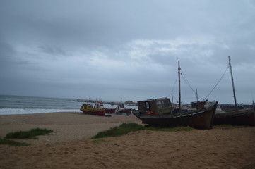 Obraz premium Fishing boat at Punta del Diablo- Uruguay 