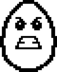 Angry 8-Bit Cartoon Egg