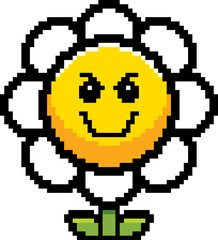 Fototapeta premium Evil 8-Bit Cartoon Flower