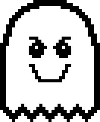 Evil 8-Bit Cartoon Ghost