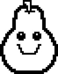 Smiling 8-Bit Cartoon Pear