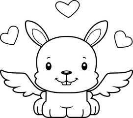 Obraz na płótnie Canvas Cartoon Smiling Cupid Bunny
