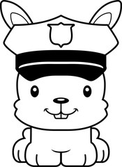 Cartoon Smiling Police Officer Bunny