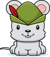 Cartoon Smiling Robin Hood Mouse