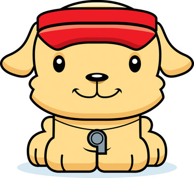 Cartoon Smiling Lifeguard Puppy