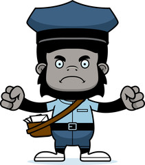 Cartoon Angry Mail Carrier Gorilla