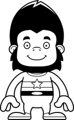 Cartoon Smiling Superhero Gorilla