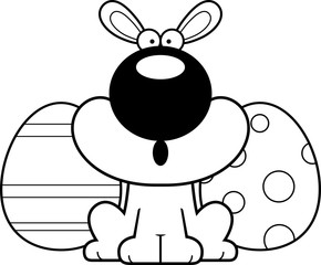 Surprised Cartoon Easter Bunny