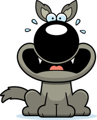 Scared Cartoon Wolf