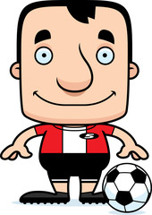 Cartoon Smiling Soccer Player Man