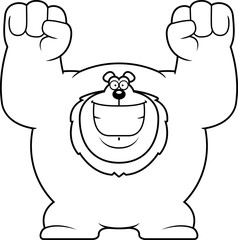 Cartoon Lion Celebrating