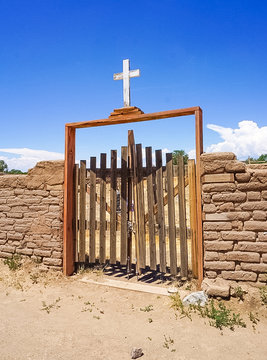 The Cemetary Gate at Taos Pueblo in Taos New Mexico