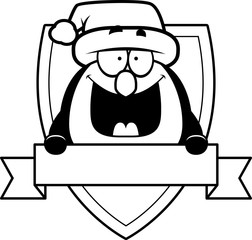 Cartoon Christmas Penguin Badge