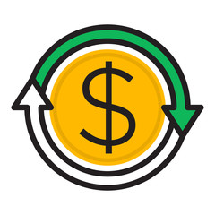 Icon illustration for refund