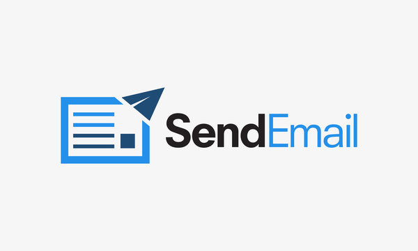 Send Email Logo Concept, Mail Technology Logo Designs Vector Illustration