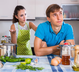 person criticizing young spouse