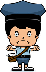 Cartoon Angry Mail Carrier Boy