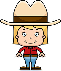 Cartoon Smiling Cowboy Girl