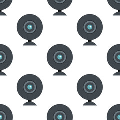 Webcam seamless pattern in flat style isolated on white background vector illustration for web