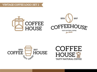 Set of vector coffee and tea logo