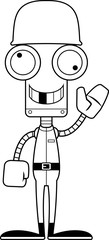 Cartoon Silly Soldier Robot