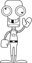 Cartoon Silly Superhero Robot