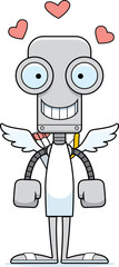 Obraz premium Cartoon Smiling Cupid Robot