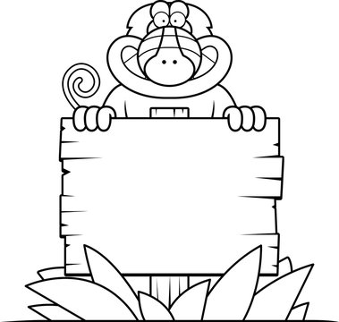 recommend clip art: Cartoon Baboon Sign