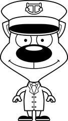 Cartoon Smiling Boat Captain Kitten