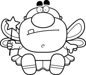 Cartoon Tooth Fairy Sitting