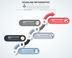 Abstract infographics number options template. Vector illustration. Can be used for workflow layout, diagram, business step options, banner, web design
