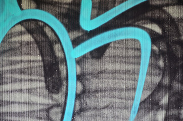 Close up view of graffiti drawing details. Background image on the theme of street art and...