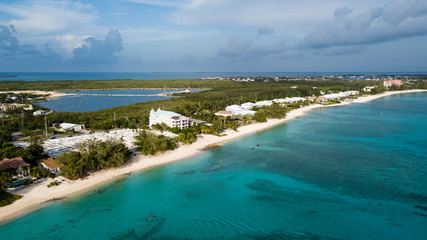 Aerial view of Cemetery Beach on Grand Cayman