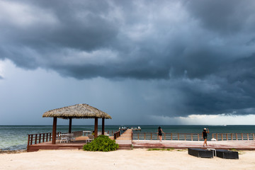 Stormy sky over a tropical beach