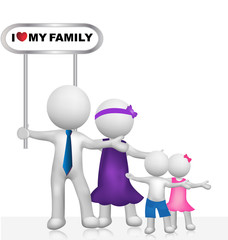 Family 3D people logo vector