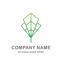 Simple Organic Herbal Green Leaf Nature Farm Vegetables Agriculture Business Company Stock Vector Logo Design Template