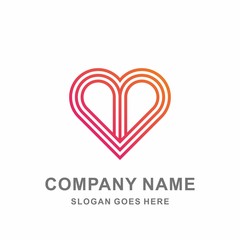Heart Love Infinity Luxury Diamond Jewelry Fashion Accessories Business Company Stock Vector Logo Design Template