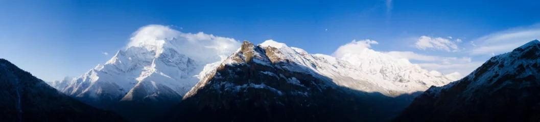 Fotobehang Annapurna Panorama Annapurna-gebergte Himalaya Nepal