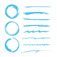 vector grunge brushes, underlines and circle markers