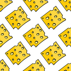 Cheese seamless pattern vector illustration background. Repeating cheese seamless pattern background for food design and web