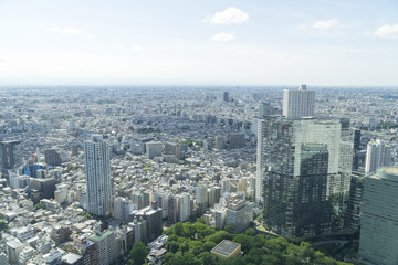 Naklejka premium 東京風景 西に広がる街並み