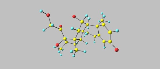 Dexamethasone molecular structure isolated on grey